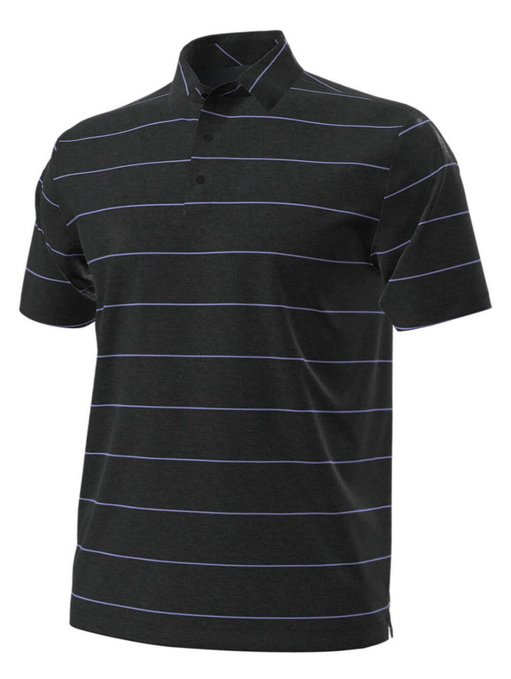 NEW Under Armour Men LARGE Black - Purple Novelty Drive Stinger Stripe Polo NWT
